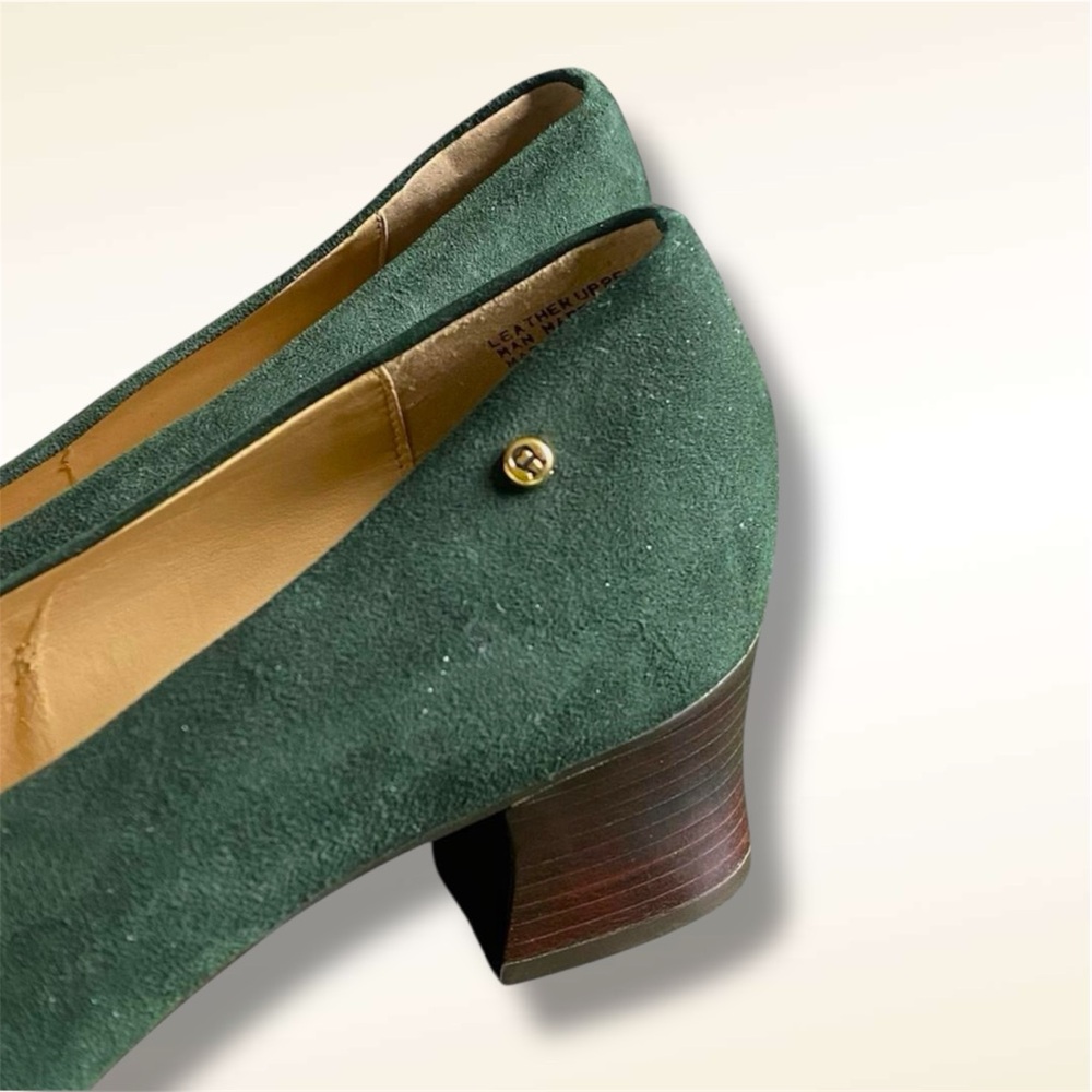 Etienne Aigner Green Suede Heels - Picture 2 of 6
